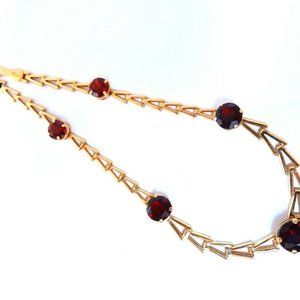 3.50ct natural garnets bracelet 14kt